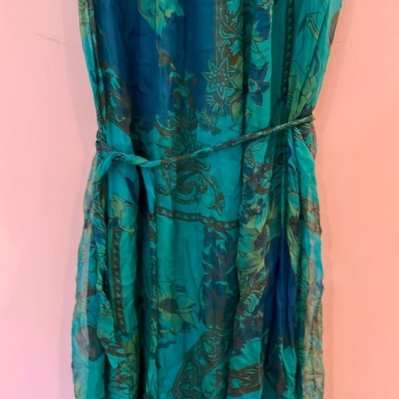 Woman Maxi Made in Italy Sleeveless Green dress with optional belt size S - Picture 7 of 9